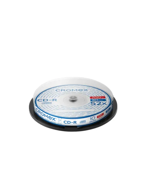 Диск CD-R CROMEX (КРОМЕКС), 700 Mb, 52x, Cake Box (упаковка на шпиле), КОМПЛЕКТ 10 шт., 514303
