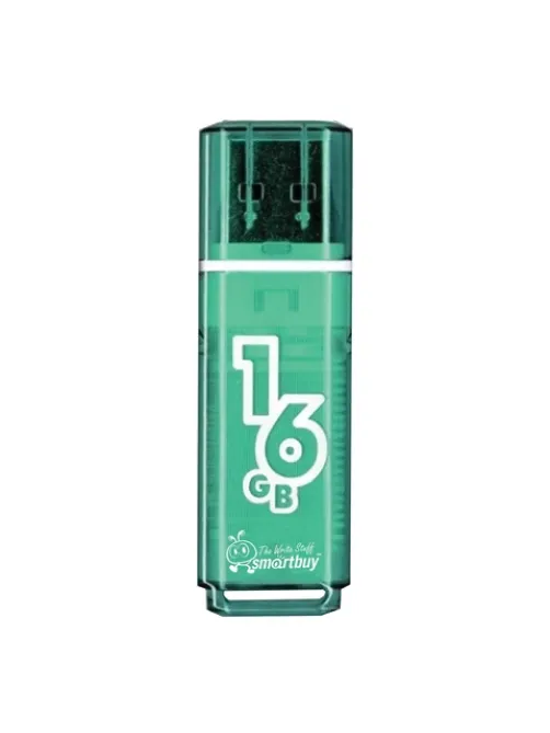 Флеш-диск 16 GB, SMARTBUY Glossy, USB 2.0, зеленый, SB16GBGS-G