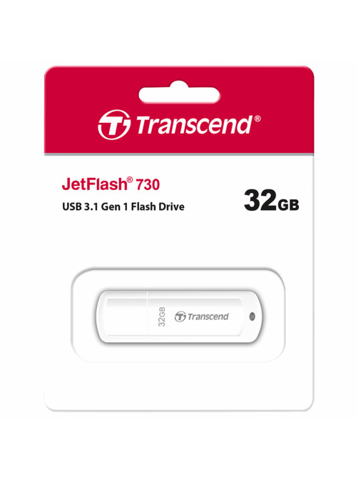 Флеш-диск 32 GB TRANSCEND JetFlash 730, USB 3.1, белый, TS32GJF730