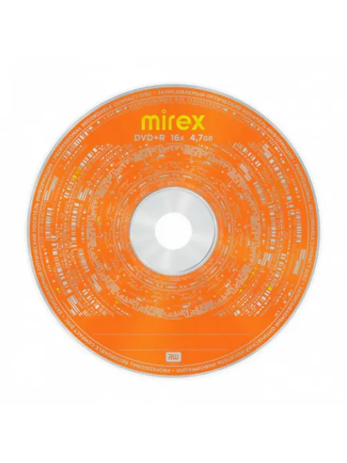 Диск DVD+R (плюс) MIREX, 4,7 ГБ, 16x, бумажный конверт, 1 штука, UL130013A1C