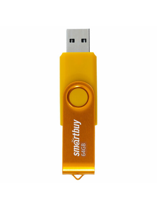 Флеш-диск 64 GB SMARTBUY Twist USB 2.0, желтый, SB064GB2TWY