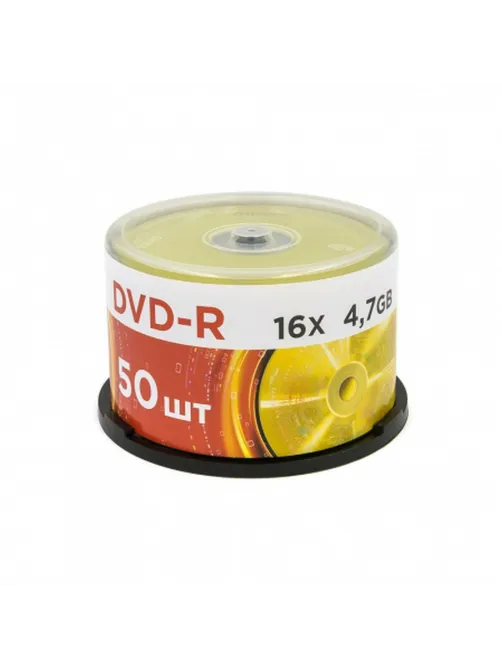 Диск DVD-R MIREX, 4,7 Гб, 16x, Cake Box (упаковка на шпиле), КОМПЛЕКТ 50 шт., UL130003A1B
