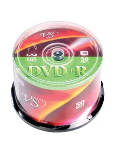 Диск DVD+R (плюс) VS 4,7 Gb 16x Cake Box (упаковка на шпиле), КОМПЛЕКТ 50 шт., VSDVDPRCB5001