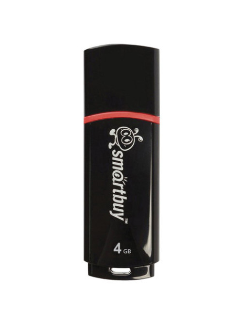 Флеш-диск 4 GB, SMARTBUY Crown, USB 2.0, черный, SB4GBCRW-K
