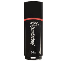 Флеш-диск 64 GB, SMARTBUY Crown, USB 2.0, черный, SB64GBCRW-K
