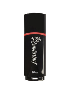 Флеш-диск 64 GB, SMARTBUY Crown, USB 2.0, черный, SB64GBCRW-K