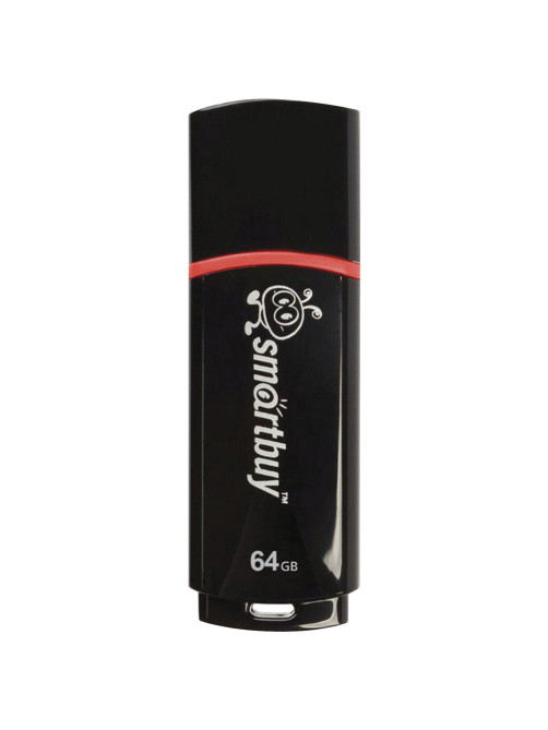 Флеш-диск 64 GB, SMARTBUY Crown, USB 2.0, черный, SB64GBCRW-K