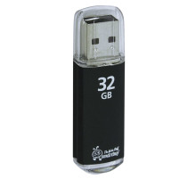 Флеш-диск 32 GB, SMARTBUY V-Cut, USB 2.0, металлический корпус, черный, SB32GBVC-K