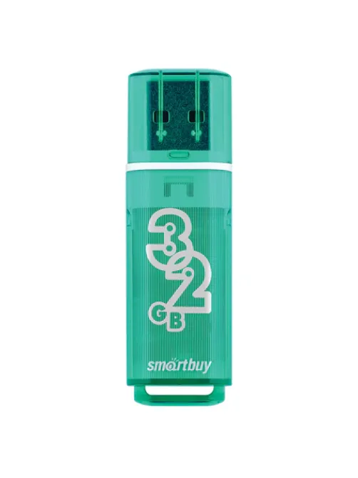 Флеш-диск 32 GB, SMARTBUY Glossy, USB 2.0, зеленый, SB32GBGS-G
