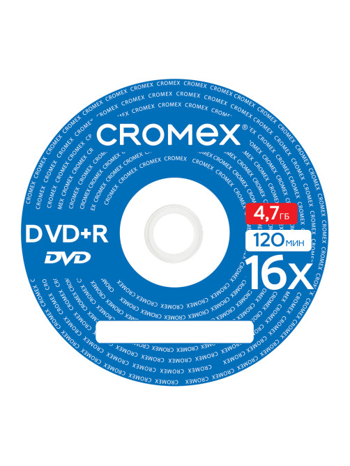Диск DVD+R CROMEX (КРОМЕКС), 4,7 Gb, 16x, Cake Box (упаковка на шпиле), КОМПЛЕКТ 10 шт., 514307