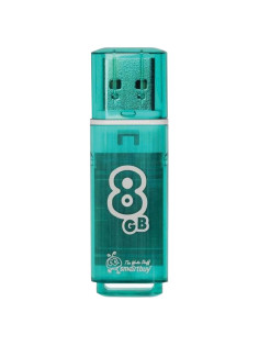 Флеш-диск 8 GB, SMARTBUY Glossy, USB 2.0, зеленый, SB8GBGS-G