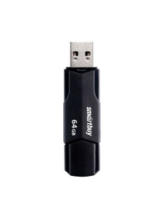 Флеш-диск 64 GB SMARTBUY Clue, USB 2.0, черный, SB64GBCLU-K