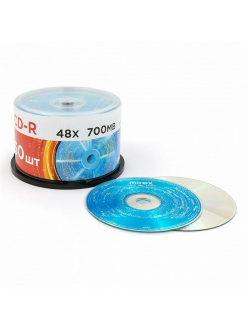Диск CD-R MIREX, 700 Мб, 48x, Cake Box (упаковка на шпиле), КОМПЛЕКТ 50 шт., UL120051A8B