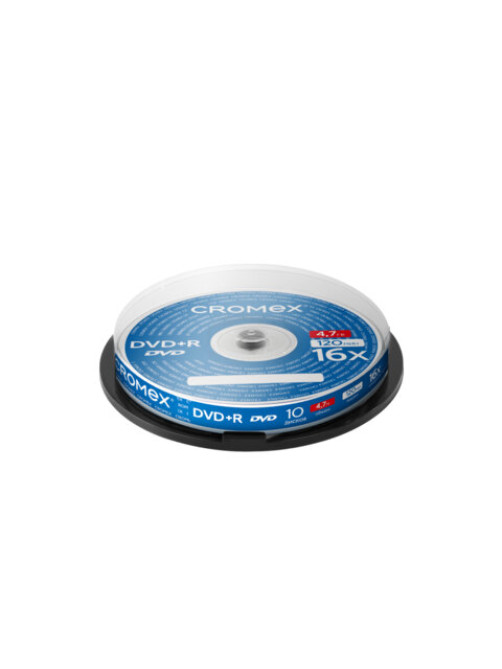 Диск DVD+R CROMEX (КРОМЕКС), 4,7 Gb, 16x, Cake Box (упаковка на шпиле), КОМПЛЕКТ 10 шт., 514307