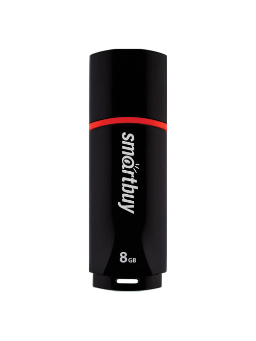 Флеш-диск 8 GB, SMARTBUY Crown, USB 2.0, черный, SB8GBCRW-K