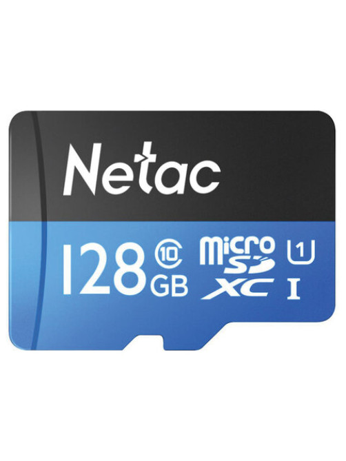 Карта памяти microSDXC 128 ГБ NETAC P500 Standard, UHS-I U1, 90 Мб/с (class 10), адаптер, NT02P500STN-128G-R