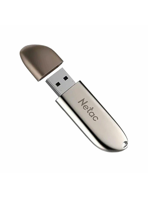 Флеш-диск 64 GB NETAC U352, USB 2.0, металлический корпус, серебристый, NT03U352N-064G-20PN