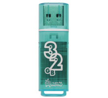 Флеш-диск 32 GB, SMARTBUY Glossy, USB 2.0, зеленый, SB32GBGS-G