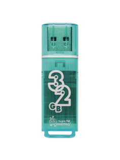 Флеш-диск 32 GB, SMARTBUY Glossy, USB 2.0, зеленый, SB32GBGS-G