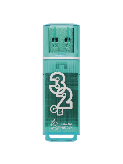Флеш-диск 32 GB, SMARTBUY Glossy, USB 2.0, зеленый, SB32GBGS-G