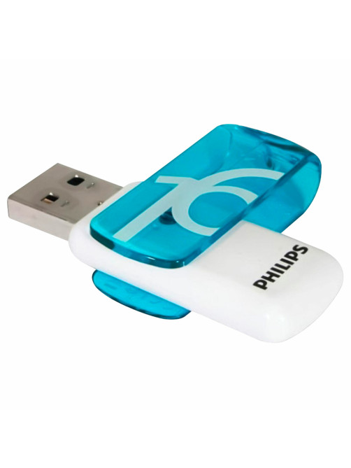 Флеш-диск 16 GB PHILIPS VIVID, разъем USB 2.0, синий, FM16FD05B/97