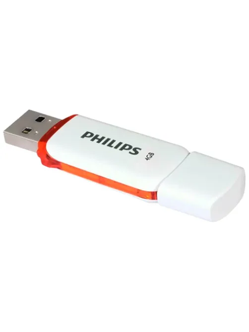 Флеш-диск 4 GB PHILIPS SNOW, разъем USB 2.0, оранжевый, FM04FD70B/97