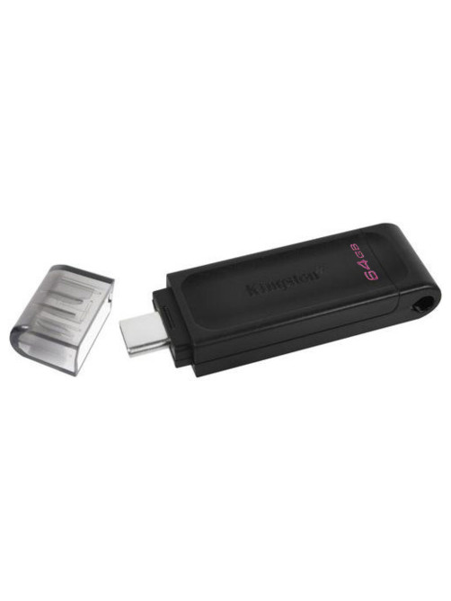 Флеш-диск 64 GB KINGSTON DataTraveler 70, разъем Type-C 3.2, черный, DT70/64GB