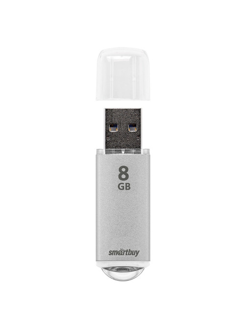 Флеш-диск 8 GB, SMARTBUY V-Cut, USB 2.0, металлический корпус, серебристый, SB8GBVC-S