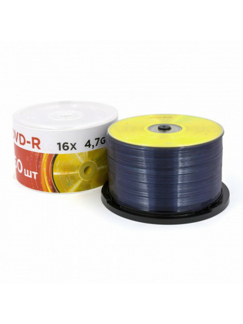 Диск DVD-R MIREX, 4,7 Гб, 16x, Cake Box (упаковка на шпиле), КОМПЛЕКТ 50 шт., UL130003A1B