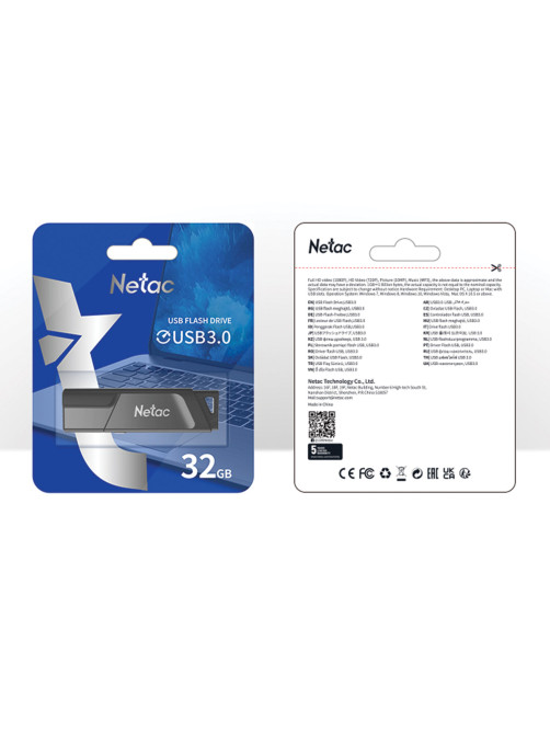 Флеш-диск 32 GB NETAC U336, USB 3.0, черный, NT03U336S-032G-30BK