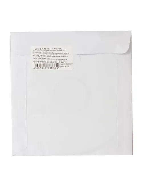 Диск CD-R VS, 700 Mb, 52х, бумажный конверт (1 штука)