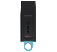Флеш-диск 64 GB KINGSTON DataTraveler Exodia, разъем USB 3.2, черный/бирюзовый, DTX/64GB