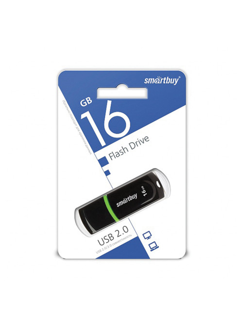 Флеш-диск 16 GB, SMARTBUY Paean, USB 2.0, черный, SB16GBPN-K