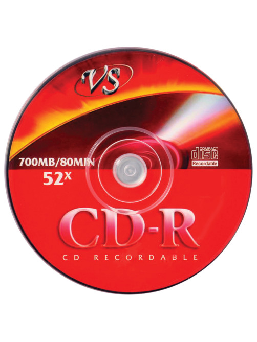 Диск CD-R VS 700 Mb 52x Cake Box (упаковка на шпиле), КОМПЛЕКТ 50 шт., VSCDRCB5001