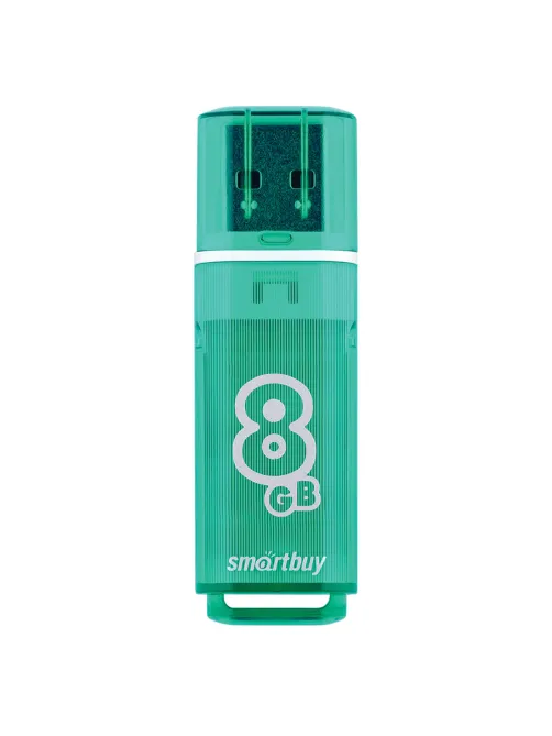 Флеш-диск 8 GB, SMARTBUY Glossy, USB 2.0, зеленый, SB8GBGS-G