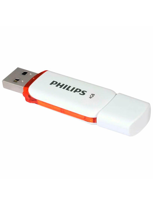 Флеш-диск 4 GB PHILIPS SNOW, разъем USB 2.0, оранжевый, FM04FD70B/97
