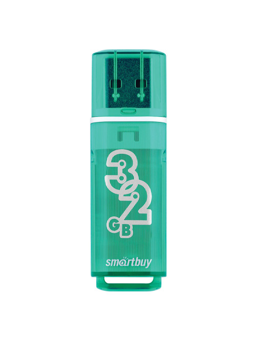 Флеш-диск 32 GB, SMARTBUY Glossy, USB 2.0, зеленый, SB32GBGS-G