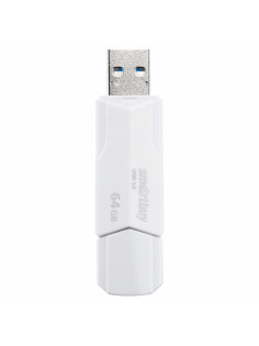 Флеш-диск 64 GB SMARTBUY Clue, USB 2.0, белый, SB64GBCLU-W