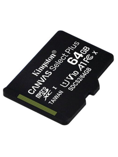 Карта памяти microSDXC 64 ГБ, KINGSTON Canvas Select Plus, UHS-I, 100 Мб/с (class 10), SDCS2/64GBSP