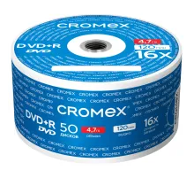 Диск DVD+R (плюс) CROMEX (КРОМЕКС), 4,7 Gb, 16x, Bulk (термоусадка без шпиля), КОМПЛЕКТ 50 шт., 513774