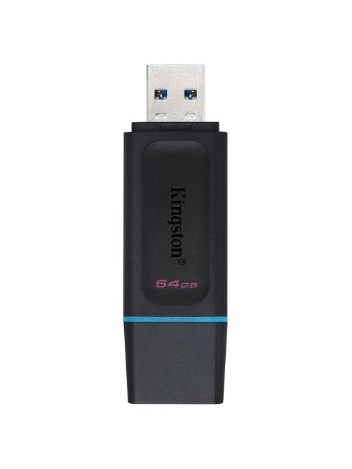 Флеш-диск 64 GB KINGSTON DataTraveler Exodia, разъем USB 3.2, черный/бирюзовый, DTX/64GB