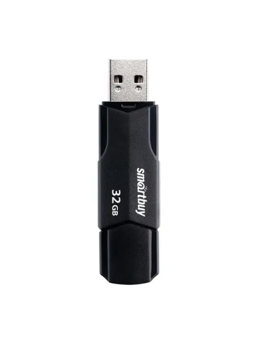 Флеш-диск 32GB SMARTBUY Clue USB 2.0, черный, SB32GBCLU-K