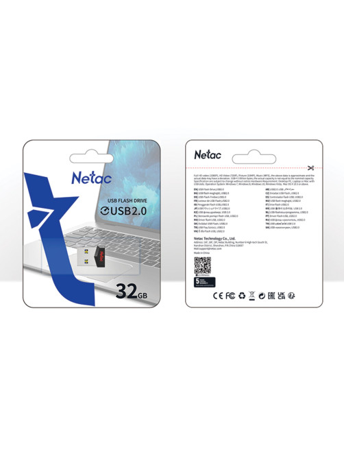 Флеш-диск 32 GB NETAC UM81, USB 2.0, черный, NT03UM81N-032G-20BK