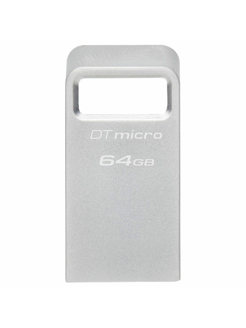 Флеш-диск 64 GB, KINGSTON DataTraveler Micro USB 3.2, металлический корпус, серебристый, DTMC3G2/64GB