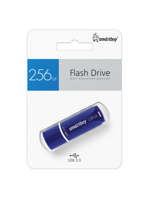 Флеш-диск 128 GB, SMARTBUY Crown, USB 3.0, синий, SB128GBCRW-Bl