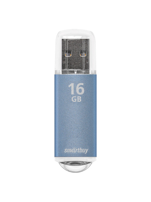 Флеш-диск 16 GB, SMARTBUY V-Cut, USB 2.0, металлический корпус, синий, SB16GBVC-B