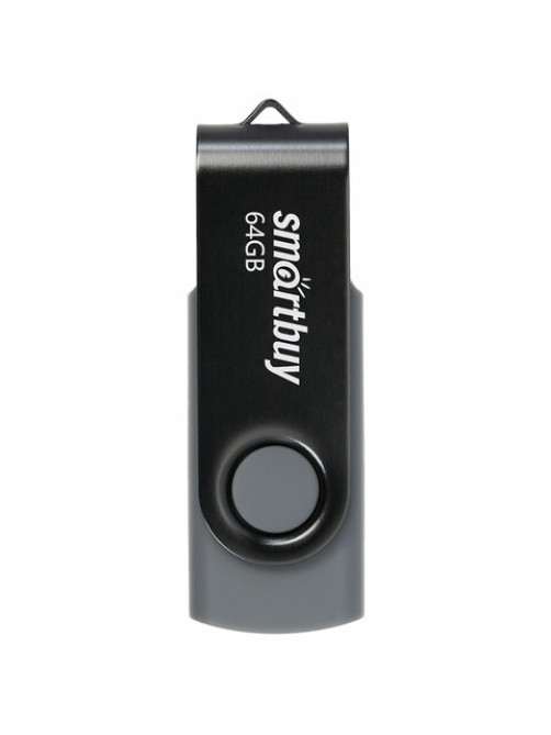 Флеш-диск 64 GB SMARTBUY Twist USB 2.0, черный, SB064GB2TWK