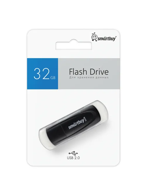 Флеш-диск 32 GB SMARTBUY Scout USB 2.0, черный, SB032GB2SCK