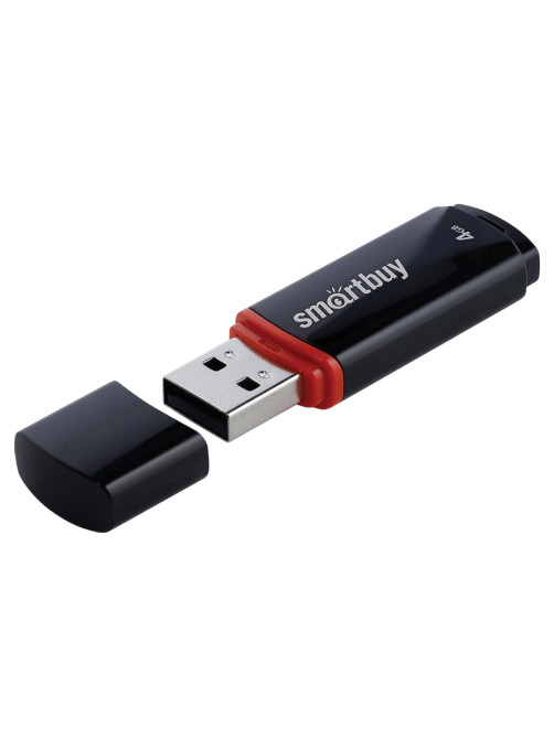 Флеш-диск 4 GB, SMARTBUY Crown, USB 2.0, черный, SB4GBCRW-K
