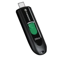 Флеш-диск 256GB TRANSCEND JetFlash 790C, разъем USB Type-С, черный/зеленый, TS256GJF790C